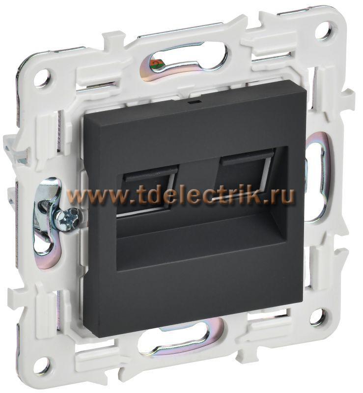 Фотография №1, SKANDY Розетка комп. 2-ая RJ45 кат.5E SK-K03G граф. IEK