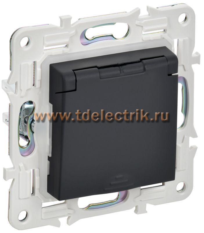Фотография №1, SKANDY Розетка з/к/ш кр. 16А IP44 SK-R11G граф. IEK