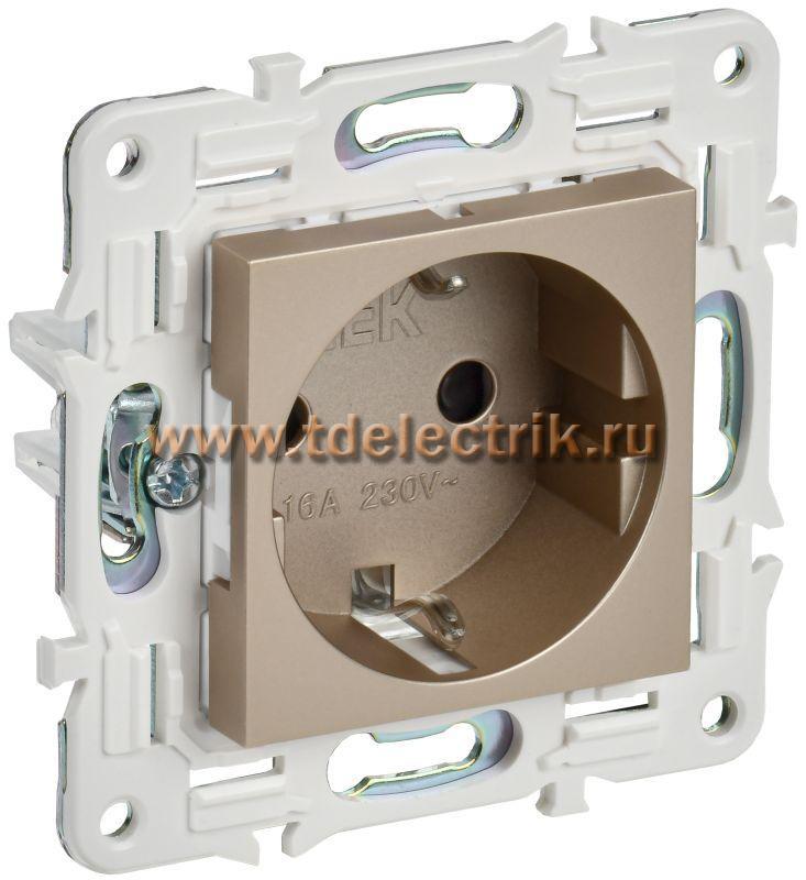 Фотография №1, SKANDY Розетка с з/к/ш 16А б/к SK-R06Sh шамп. IEK
