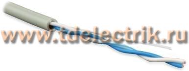 Фотография №1, Hyperline UUTP1-C5-S24-IN-PVC-GY-500 (500 м) Кабель витая пара неэкранированная U/UTP категория 5 1 пара (24 AWG) одножильный (solid) PVC –20°C – +75°C серый