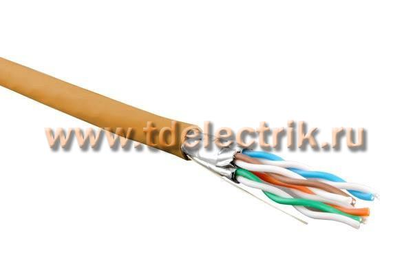 Фотография №1, Hyperline UFTP4-C6-S23-IN-LSZH-OR-500 (500 м) Кабель витая пара экранир. U/FTP кат. 6 4 пары (23 AWG) одножил. (solid) кажд.пара в фольге LSZH нг(А)-HF –20°C–+60°C оранжевый-гарантия: 15 лет компон. 25 лет системная