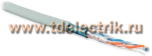 Фотография №1, Hyperline FUTP2-C5-S24-IN-PVC-GY-500 (500 м) Кабель витая пара экранированная F/UTP категория 5 2 пары (24 AWG) одножильный (solid) экран - фольга PVC -40°C - +60°C серый