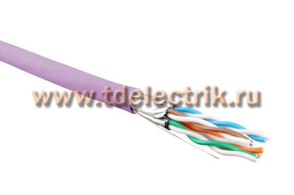 Фотография №1, Hyperline UFTP4-C6-S23-IN-LSZH-PK-500 (500 м) Кабель витая пара экранир. U/FTP кат. 6 4 пары (23 AWG) одножил. (solid) кажд.пара в фольге LSZH нг(А)-HF –20°C–+60°C розовый-гарантия: 15 лет компон. 25 лет системная