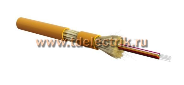 Фотография №1, Hyperline FO-DT-IN-50-4-HFLTx-OR Кабель волоконно-оптический 50/125 (OM2) многомодовый, 4 волокна, плотное буферное покрытие (tight buffer), для внутренней прокладки, HFLTx, –40°C – +70°C, оранжевый
