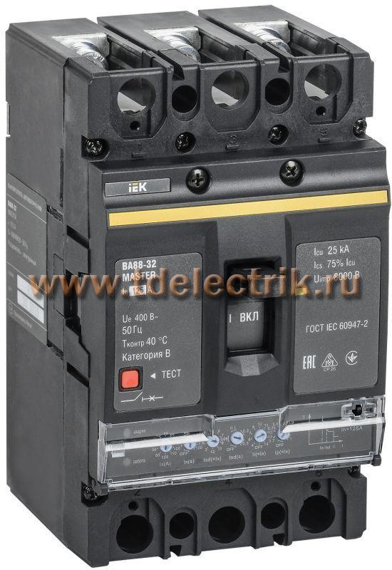Фотография №1, Выкл. авт. ВА88-32 3Р 125А 35кА MASTER с электрон. расц. IEK