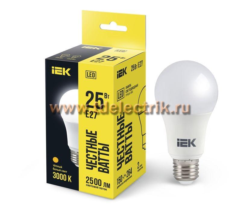 Фотография №1, Лампа LED A80 груша 25Вт 230В 3000К E27 IEK