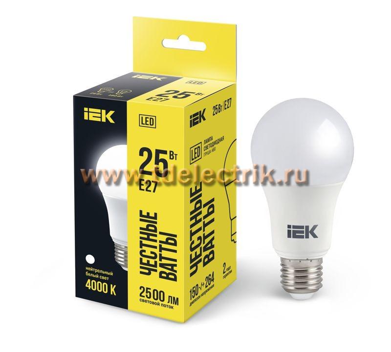 Фотография №1, Лампа LED A80 груша 25Вт 230В 4000К E27 IEK