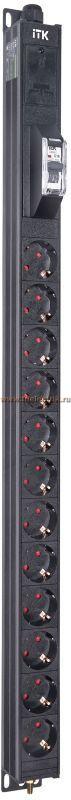 Фотография №1, BASE PDU вертикальный PV0111 18U 1 фаза 16А 12 розеток SCHUKO (немецкий стандарт) кабель 2,6м вилка SCHUKO (немецкий стандарт)