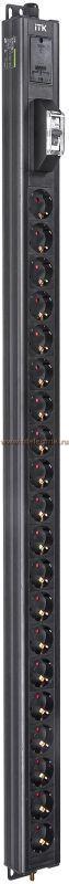 Фотография №1, BASE PDU вертикальный PV0111 26U 1 фаза 16А 20 розеток SCHUKO (немецкий стандарт) кабель 2,6м вилка SCHUKO (немецкий стандарт)