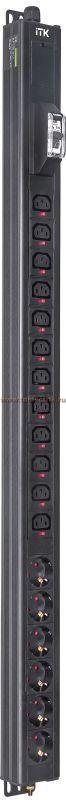 Фотография №1, BASE PDU вертикальный PV1111 23U 1 фаза 16А 6 розеток SCHUKO (немецкий стандарт) + 12 розеток C13 кабель 2,6м вилка SCHUKO (немецкий стандарт)