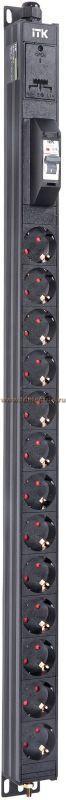 Фотография №1, BASE PDU вертикальный PV0111 19U 1 фаза 16А 13 розеток SCHUKO (немецкий стандарт) кабель 2,6м вилка SCHUKO (немецкий стандарт)