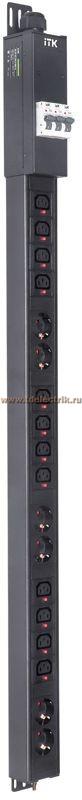 Фотография №1, BASE PDU вертикальный PV1113 25U 3 фазы 32А 6 розеток SCHUKO (немецкий стандарт) + 12 розеток C13 с клеммной колодкой и кабелем 3м вилка IEC60309 (промышленная)