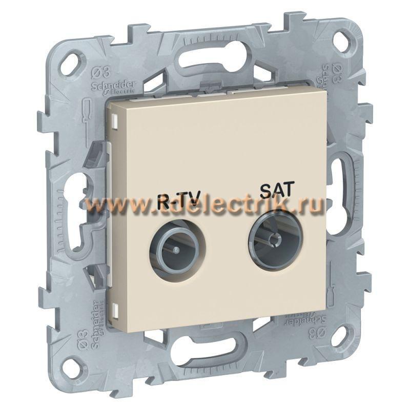 Фотография №1, UNICA NEW розетка R-TV/ SAT, оконечная, бежевый