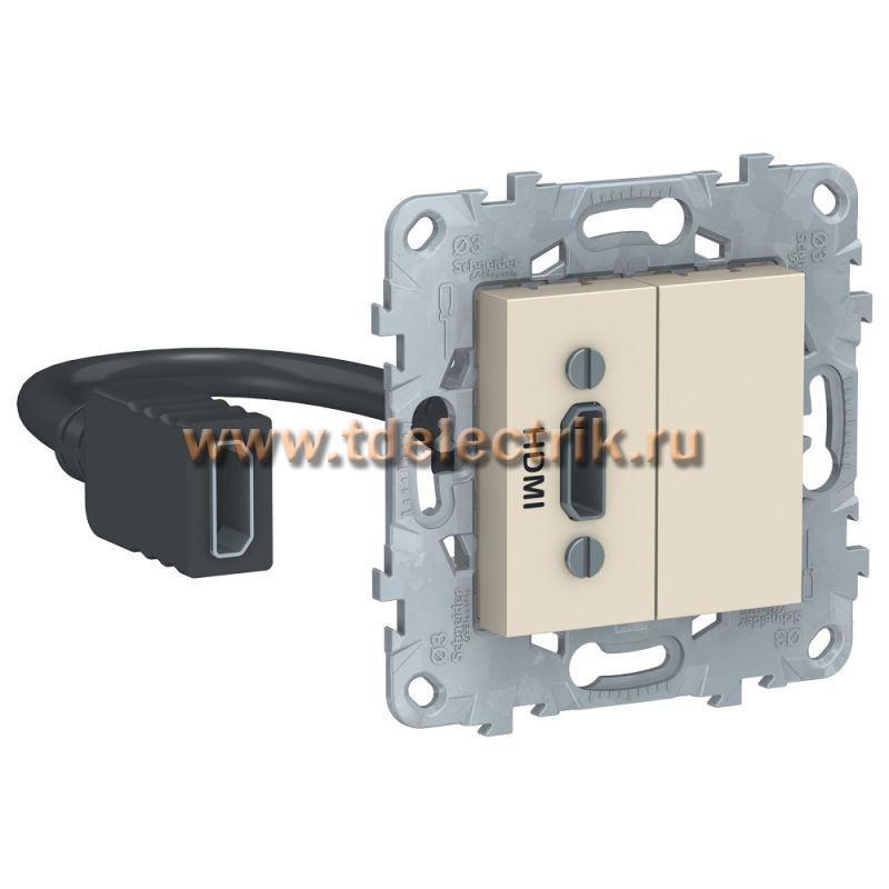 Фотография №1, UNICA NEW розетка HDMI, бежевый