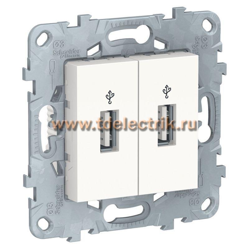 Фотография №1, UNICA NEW USB-КОННЕКТОР, 2-местный, белый