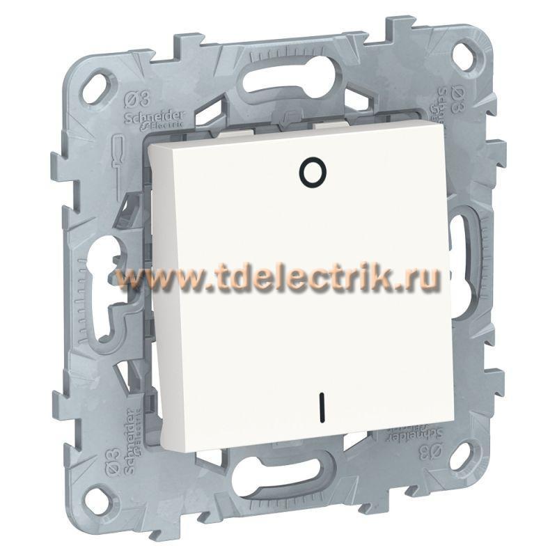 Фотография №1, UNICA NEW выключатель двухполюсный, 1-клавишный, сх. 2, 16 AX, 250 В, белый