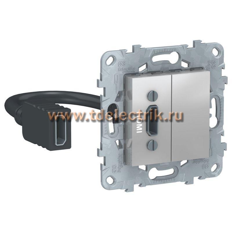 Фотография №1, UNICA NEW розетка HDMI, алюминий