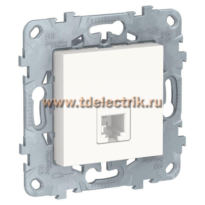 Фотография №1, UNICA NEW розетка телефонная, RJ11, одиночная, 4 контакта, белый