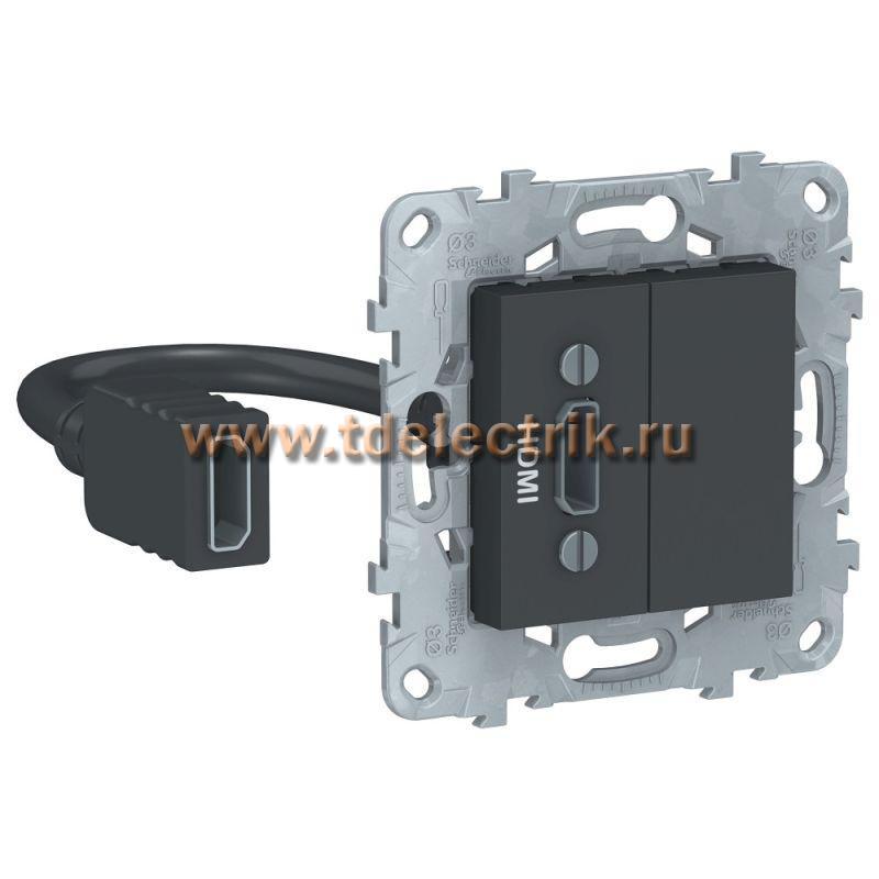 Фотография №1, UNICA NEW розетка HDMI, антрацит