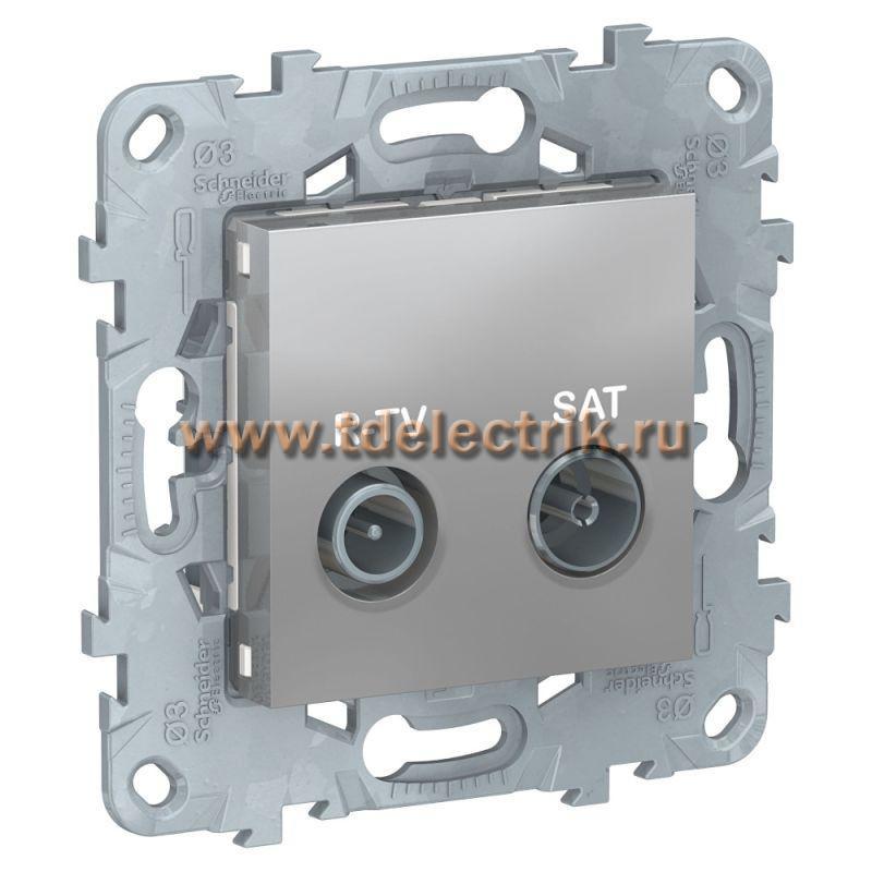 Фотография №1, UNICA NEW розетка R-TV/SAT, проходная, алюминий