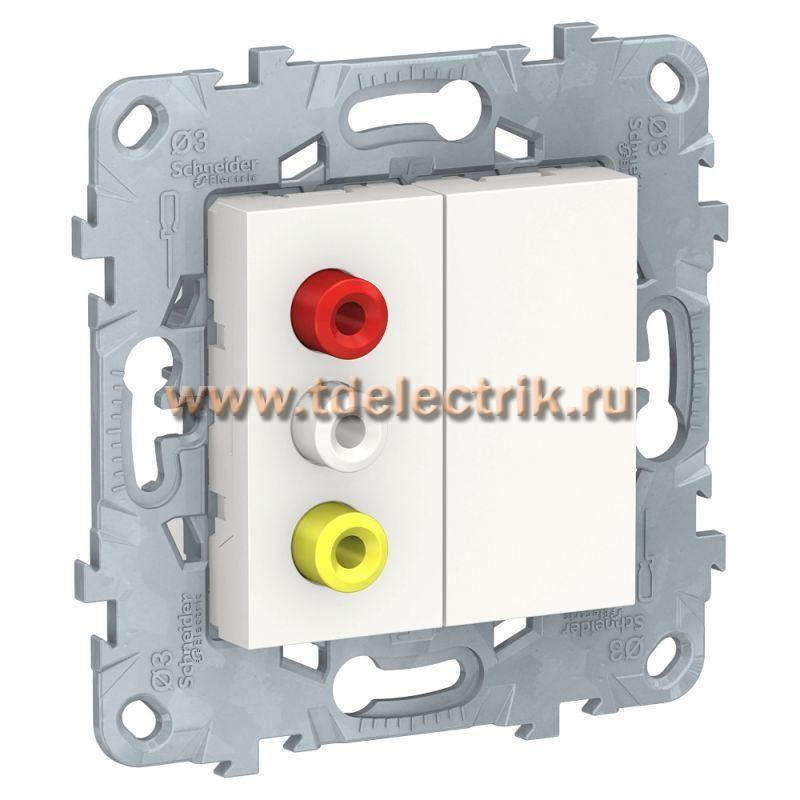 Фотография №1, UNICA NEW розетка 3 RCA, белый