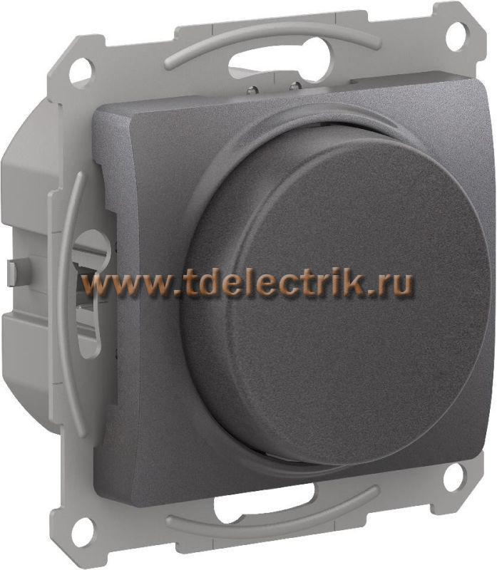 Фотография №1, GLOSSA СВЕТОРЕГУЛЯТОР (диммер) повор-нажим LED RC 315Вт мех. ГРАФИТ