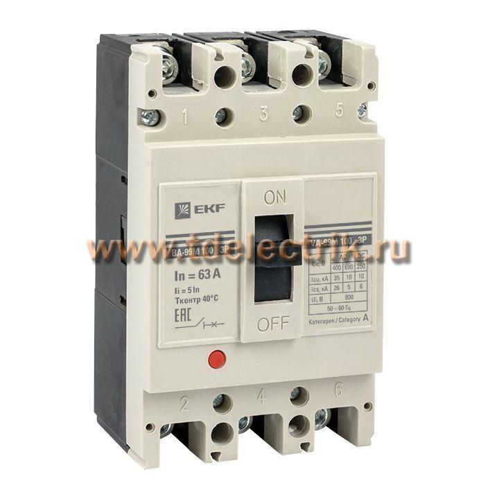 Фотография №1, Выключатель автоматический ВА-99М 100/100А 3P 5In 35кА EKF PROxima 