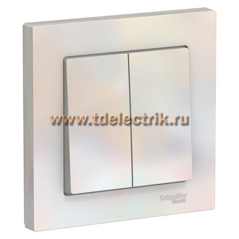 Фотография №1, ATLASDESIGN 2-клавишный Выключатель  сх.5  10АХ  в сборе  жемчуг