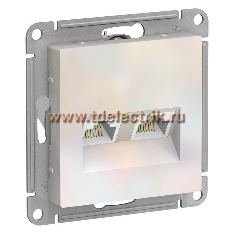 Фотография №1, ATLASDESIGN Розетка двойная компьютерная RJ45+RJ45  кат.5E  механизм  жемчуг
