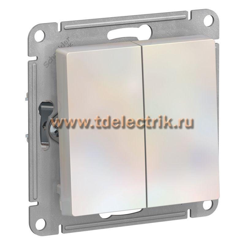 Фотография №1, ATLASDESIGN 2-клавишный переключатель  сх.6/2  10АХ  механизм  жемчуг