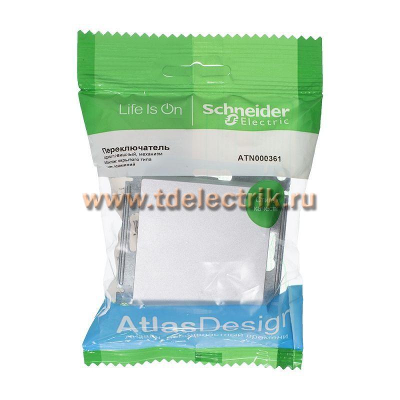 Фотография №1, ATLASDESIGN 1-клавишный переключатель  сх.6  10АХ  механизм  алюминий