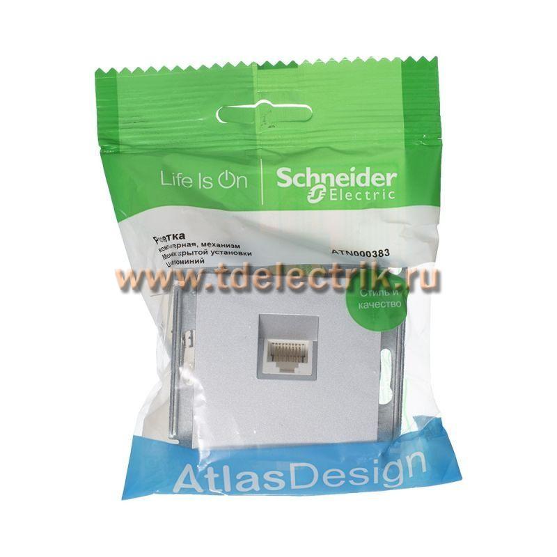 Фотография №1, ATLASDESIGN Розетка компьютерная RJ45  кат. 5Е  механизм  алюминий