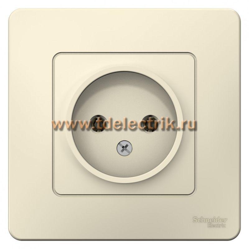 Фотография №1, BLANCA С/У Розетка без заземления без шторок 16А, 250В, молочный