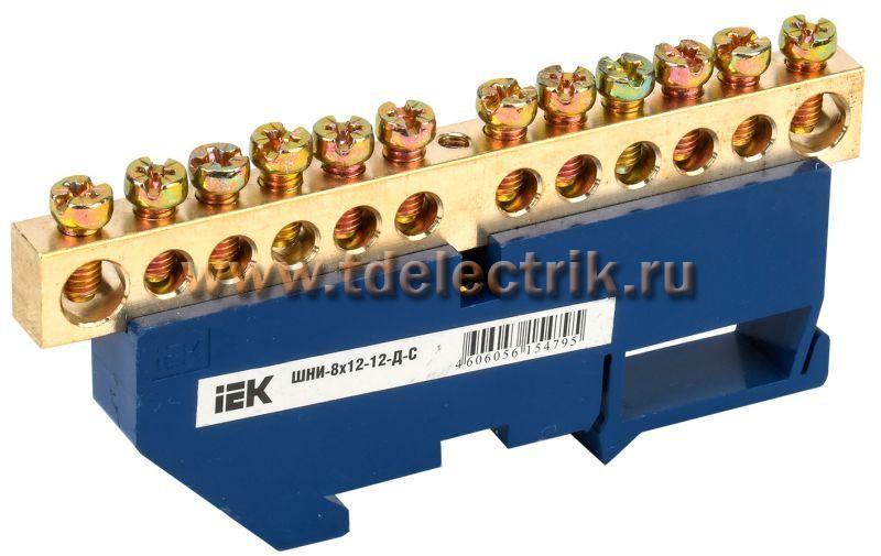 Фотография №1, Шина N ноль на DIN-изолятор ШНИ-8х12-12-Д-С