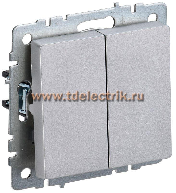 Фотография №1, BRITE Выключатель 2-кл. 10А ВС10-2-0-БрА алюм. IEK