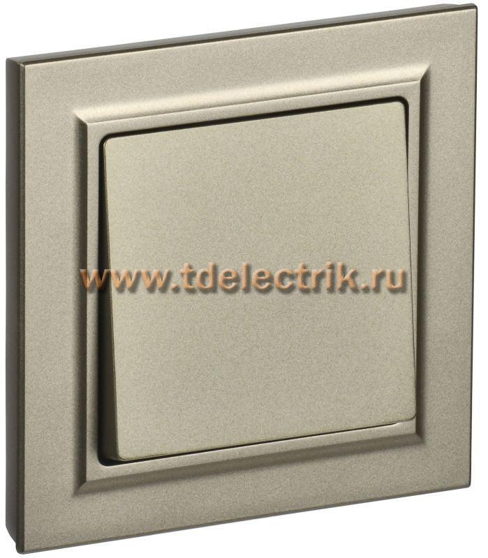 Фотография №1, BRITE Выключатель 1-кл. 10А в сб. ВСР10-1-0-БрШ шамп. IEK