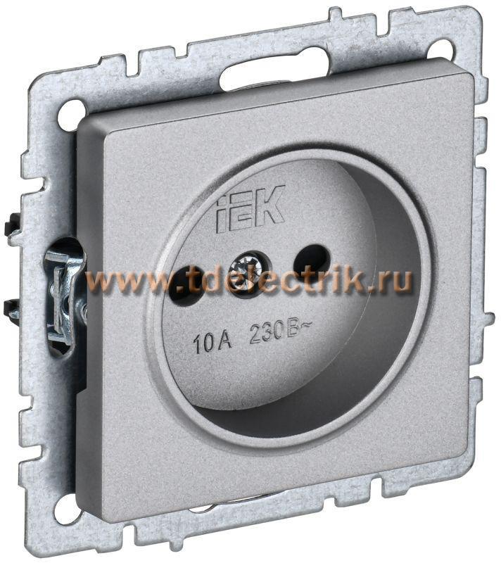 Фотография №1, BRITE Розетка без з/к с з/ш 10А РСш10-2-БрА алюм. IEK
