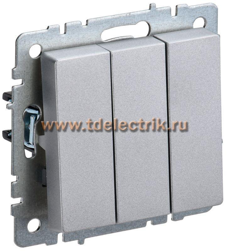 Фотография №1, BRITE Выключатель 3-кл. 10А ВС10-3-0-БрА алюм. IEK