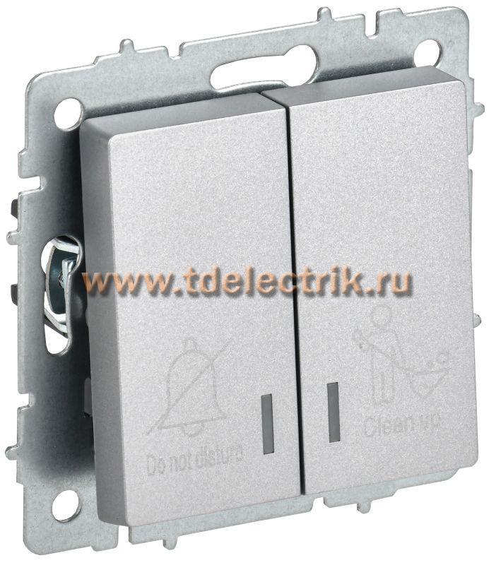 Фотография №1, BRITE Выключатель 2-кл. с инд. отел. 10А ВС10-2-9-БрА алюм. IEK