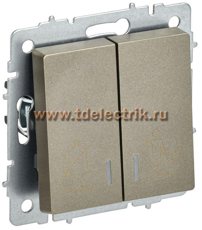 Фотография №1, BRITE Выключатель 2-кл. с инд. отел. 10А ВС10-2-9-БрШ шамп. IEK