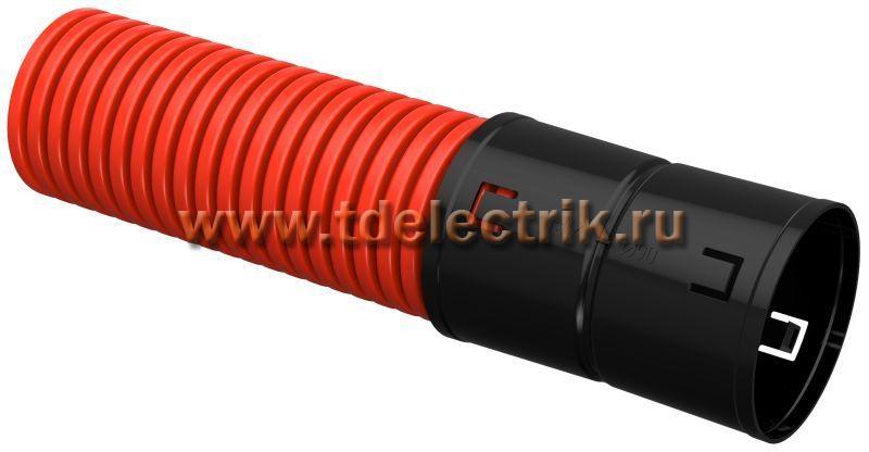 Фотография №1, Труба гофрированная двустенная ПНД d=90мм красная (100м) IEK