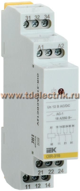 Фотография №1, Промежуточное реле.OIR 3 конт (16А). 12 В AC/DC IEK