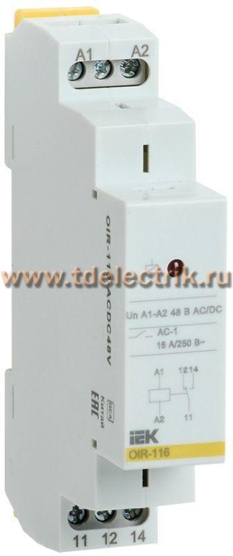 Фотография №1, Промежуточное реле.OIR 1 конт (16А). 48 В AC/DC IEK