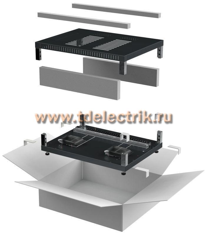 Фотография №1, ITK LINEA E Комплект основание и крыша 600х600мм для шкафа 18-47U черный